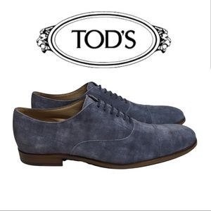 Tod’s lace up in suede leather shoes blue